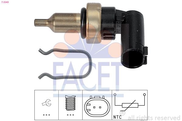 Sensor, coolant temperature Made in Italy - OE Equivalent 7.3343 Facet