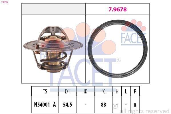 Thermostat, coolant Made in Italy - OE Equivalent 7.8787 Facet