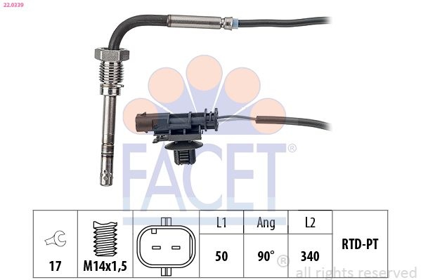 Sensor, exhaust gas temperature