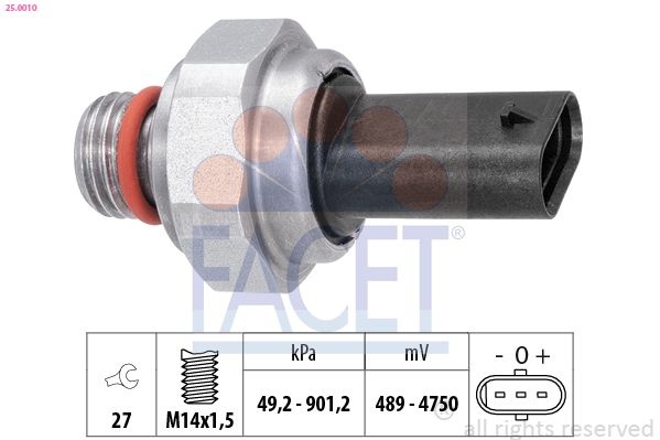 Sensor, exhaust gas pressure