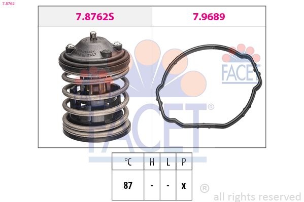 Thermostat, coolant Made in Italy - OE Equivalent 7.8762 Facet