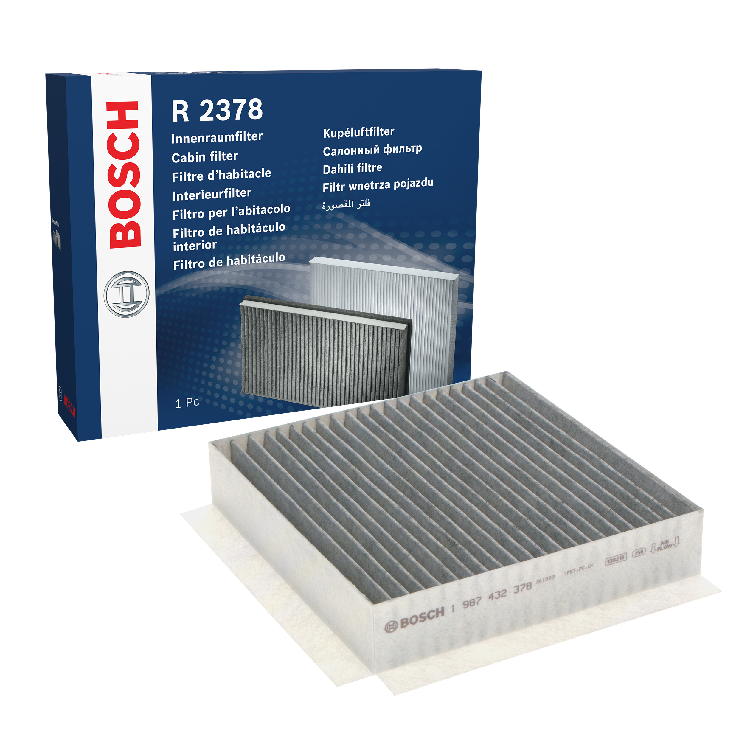 BOSCH Pollen filter Activated Carbon Filter 1 987 432 378 Filter, interior air,Cabin filter SMART,CITY-COUPE (450),FORTWO Coupe (450),CABRIO (450)