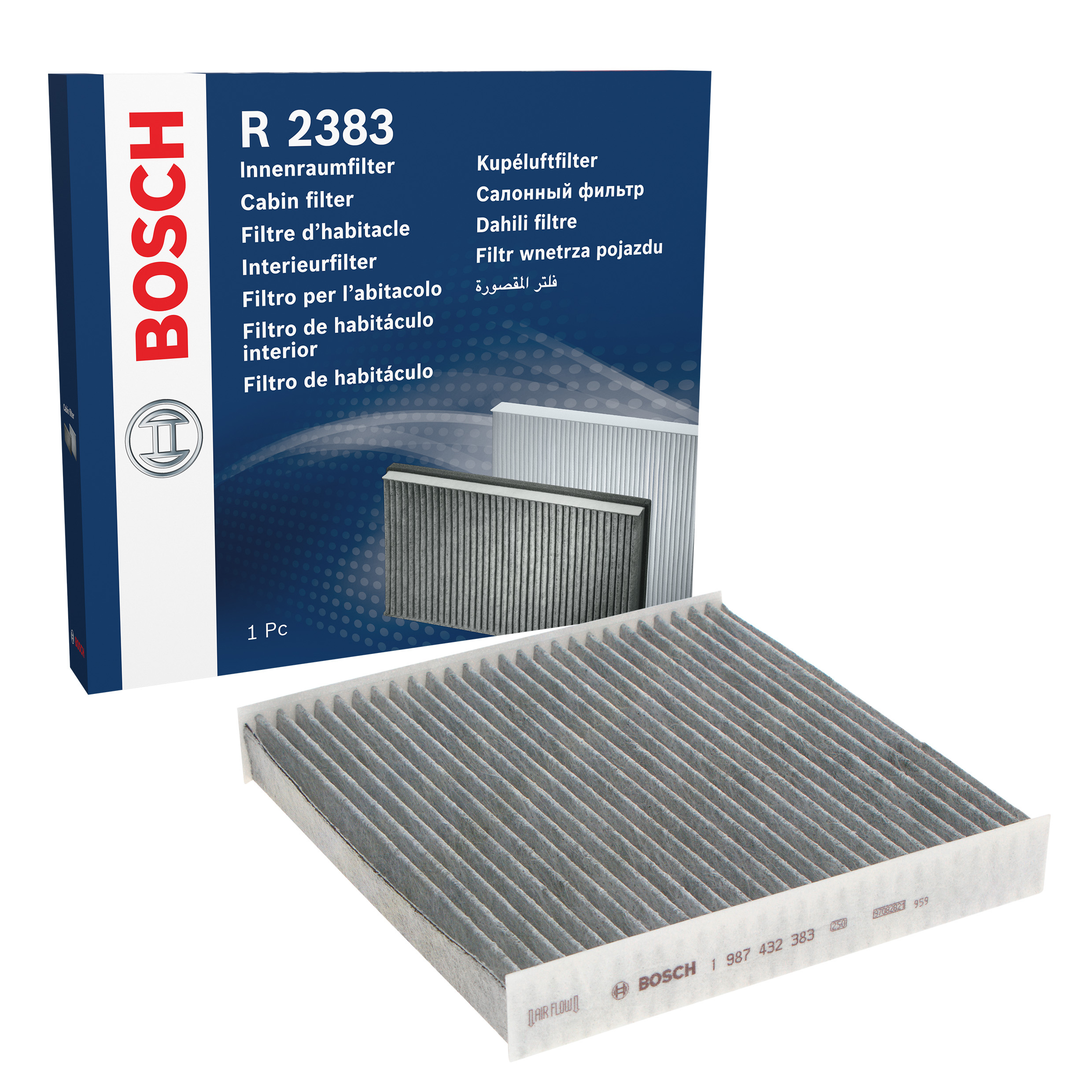 BOSCH Pollen filter Activated Carbon Filter 1 987 432 383 Filter, interior air,Cabin filter PEUGEOT,CITROËN,PARTNER Combispace (5F),PARTNER Kasten (5)