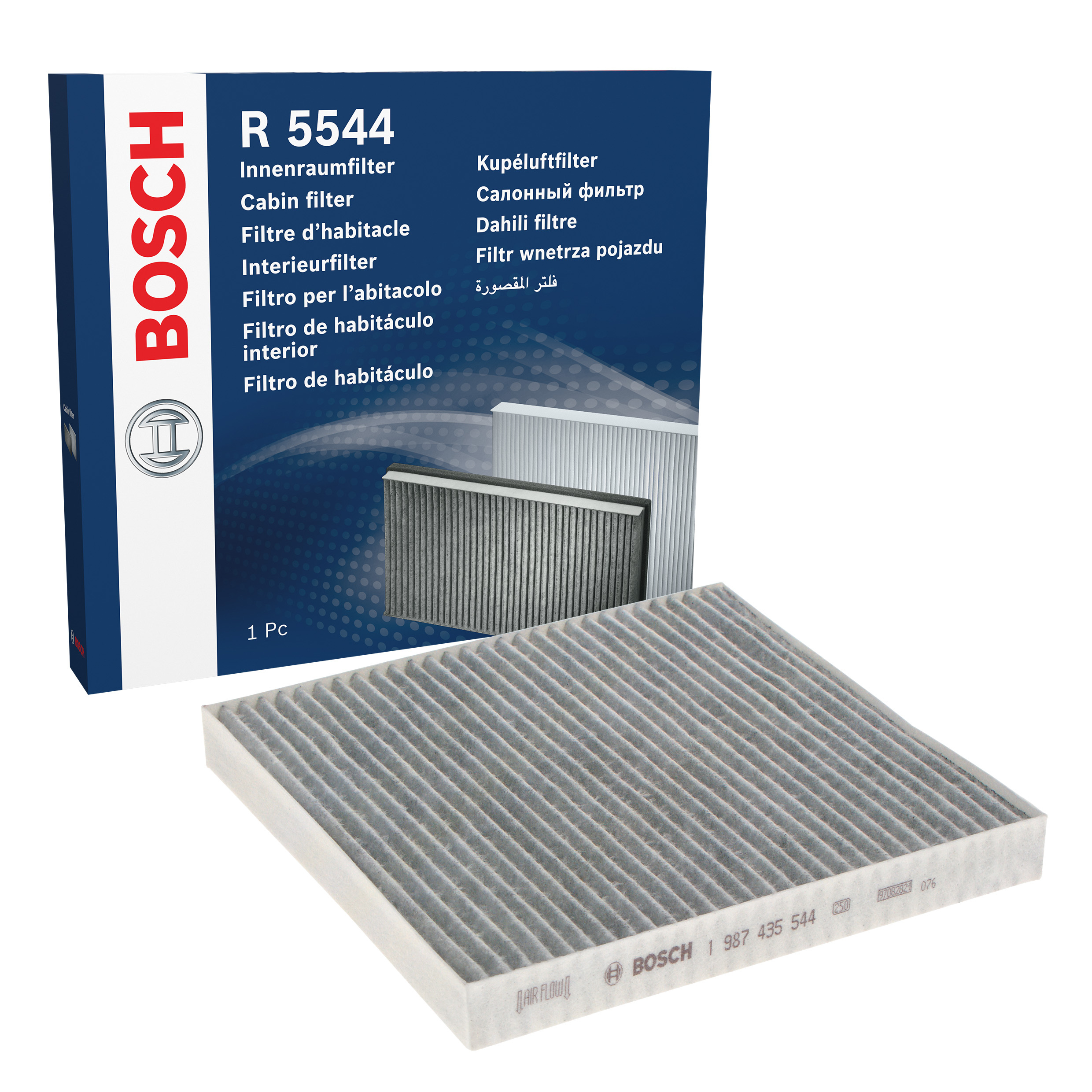 BOSCH Pollen filter Activated Carbon Filter 1 987 435 544 Filter, interior air,Cabin filter RENAULT,SMART,Twingo III Schrägheck (BCM_)
