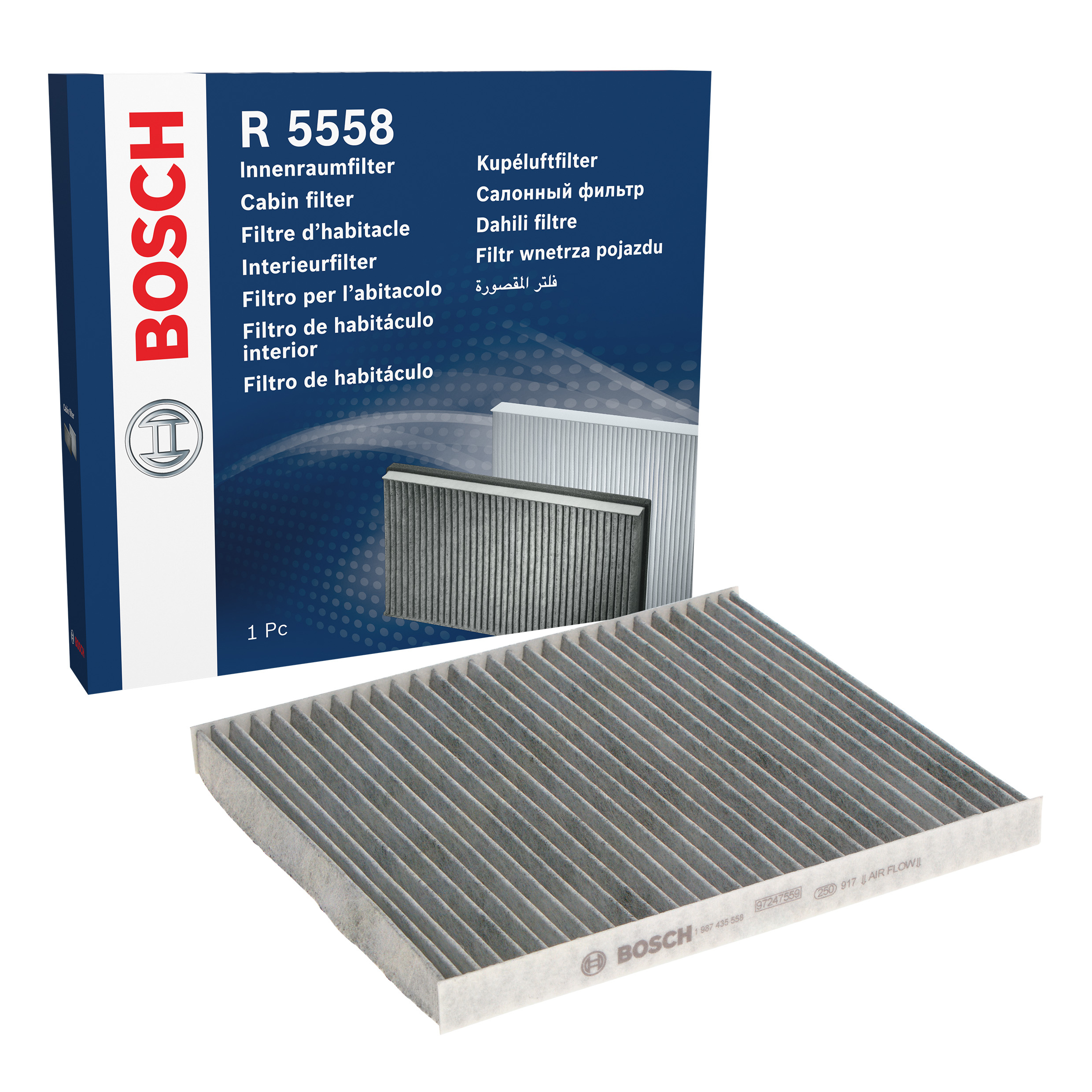 BOSCH Pollen filter Activated Carbon Filter 1 987 435 558 Filter, interior air,Cabin filter ALFA ROMEO,GIULIETTA (940),Giulietta Kastenwagen (940_)