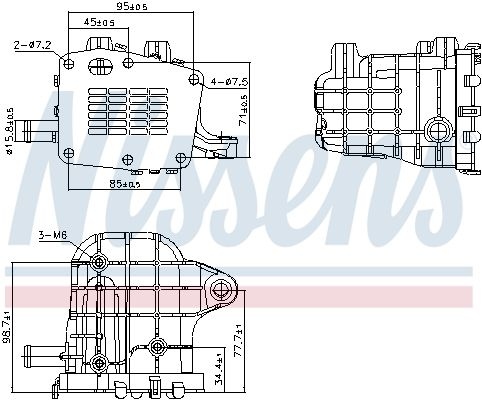 NISSENS EGR Cooler OPEL,FORD,FIAT 989481 9678745680,9820965980,98920965980 EGR valve cooler,AGR cooler,EGR radiator,Exhaust gas recirculation cooler