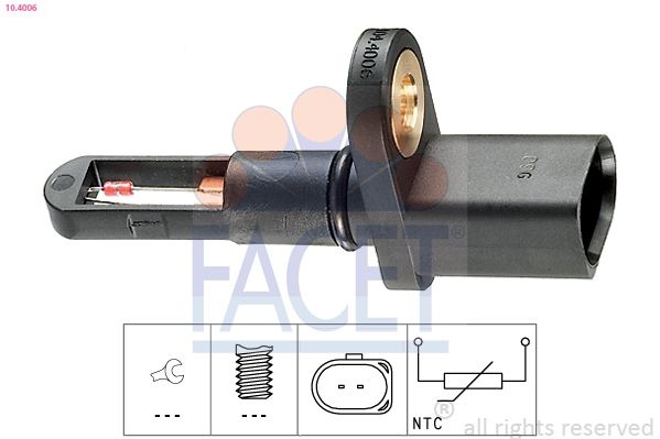 Sensor insugslufttemperatur Made in Italy OE Equivalent 104006 Facet