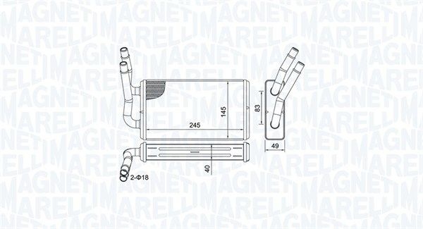 Magneti Marelli Varmare Radiator Innervarme Ford Br450 Storlek 2