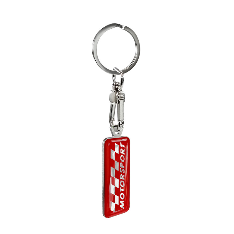 Stainless steel key ring - 'Motorsport' Red