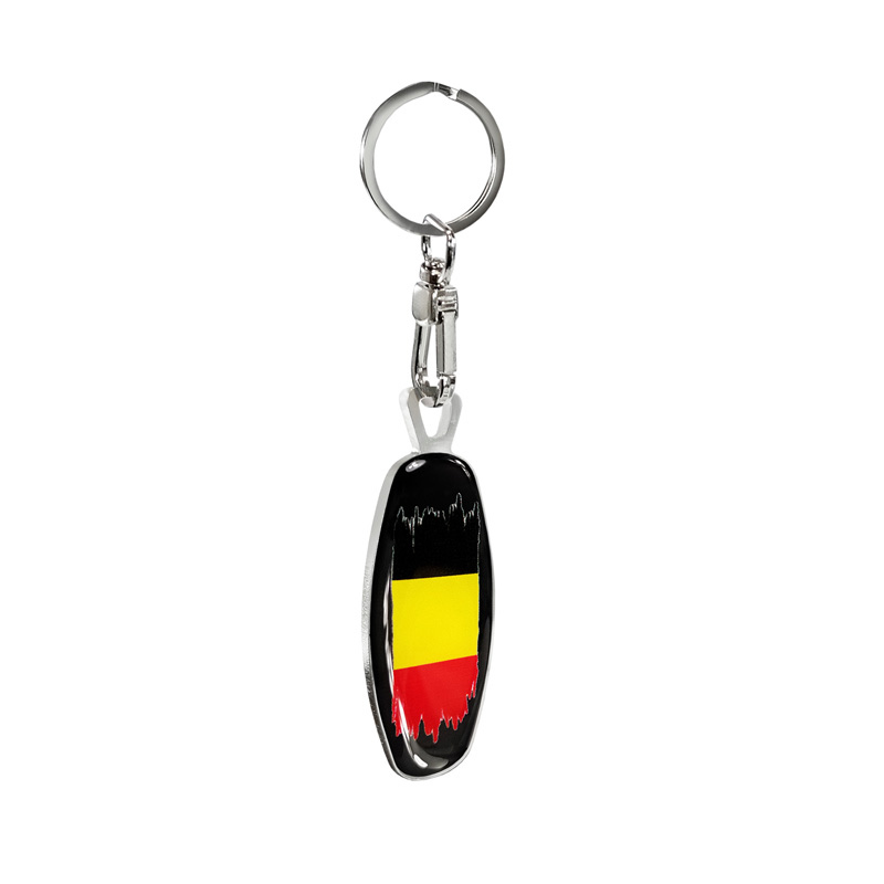 Stainless steel key ring - Emblem/ Flag BE+PL