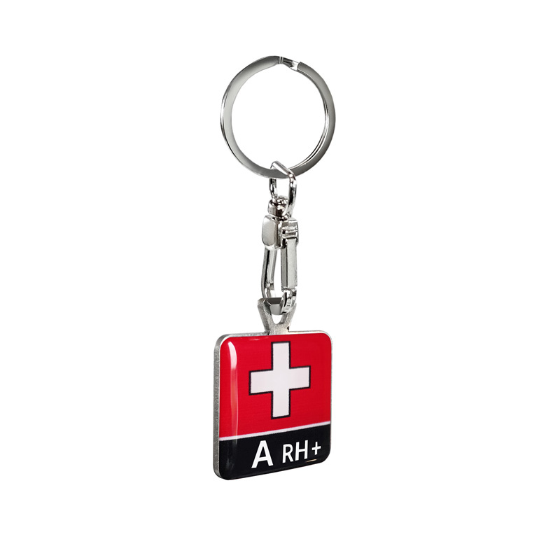 Stainless steel keyring - 'Blood Type' A RH+