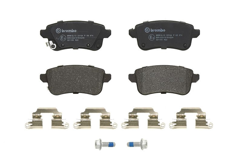 BREMBO Brake pad set PRIME LINE with acoustic wear warning P 68 074 Brake pads,Brake pad set, disc brake FORD,RENAULT,Focus Mk4 Turnier (HP),Kuga Mk3