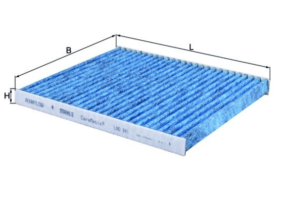 MAHLE ORIGINAL Pollen filter CareMetix® LAO 241 Filter, interior air,Cabin filter FORD,FIAT,CHRYSLER,KA (RU8),PANDA (169),500 (312),500 C (312)