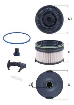MAHLE ORIGINAL Fuel Filter MERCEDES-BENZ KX 533KIT 6540900252,6540902300,6540904800  6540920005,6540920100,A6540902300,A6540920005,A6540920100