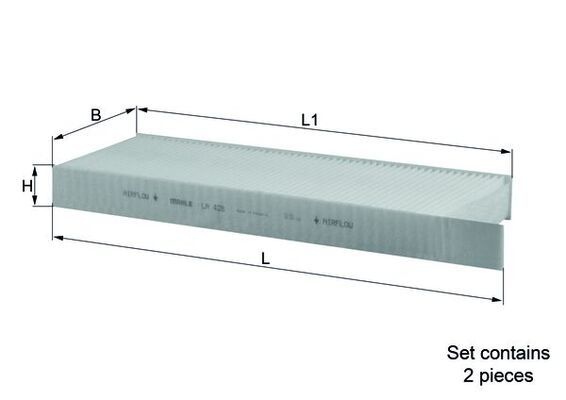 MAHLE ORIGINAL Pollen filter VW,AUDI,MERCEDES-BENZ LA 428/S 1609998980,6447KR,6447XF 647992,647993,6479A1,9807746380,6447XF,70372981,1616959180,6447XF