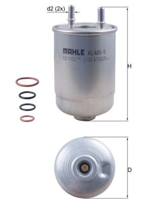 MAHLE ORIGINAL Fuel Filter RENAULT,SUZUKI KL 485/5D 70514316,164009384R,7701070647 7701478821,7701479305,8200671525,8200671526,8201010955,8201010956