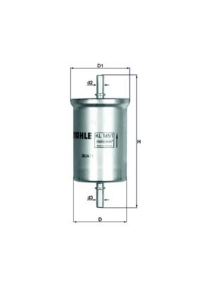 MAHLE ORIGINAL Fuel Filter In-Line Filter KL 165/1  NISSAN,SMART,PICK UP (D21),FORTWO Coupe (451),FORTWO Cabrio (451)