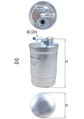 MAHLE ORIGINAL Fuel Filter VW,AUDI KL 554D 1J0127401A,8E0127401,8E0127401D 8E0127435A,1J0127401A,8E0127401,8E0127401D,8E0127435A,70351680,1J0127401A
