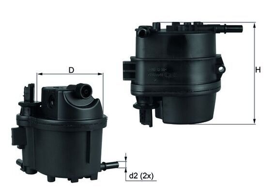 MAHLE ORIGINAL Fuel Filter with filter heating KL 779 FORD,PEUGEOT,TOYOTA,Fiesta Mk6 Schrägheck (JA8, JR8),Fiesta Mk5 Schrägheck (JH1, JD1, JH3, JD3)