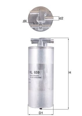 MAHLE ORIGINAL Fuel Filter AUDI KL 659 4F0127401E,4F0127401G,4F0127401H 4F0127401H,4F0127401E,4F0127401G,4F0127401H,AK11DJ,70562294,4F0127401E