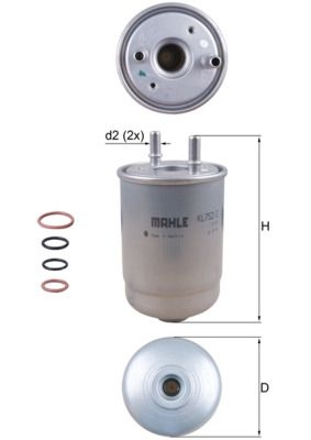 MAHLE ORIGINAL Fuel Filter In-Line Filter KL 752/2D  RENAULT,MEGANE III Grandtour (KZ0/1),Scénic III (JZ0/1_),Megane III Schrägheck (BZ0/1_)