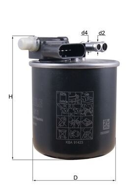 MAHLE ORIGINAL Fuel Filter MERCEDES-BENZ,INFINITI KL 911 16401HG00A,72352782,6420903152 6420905352,6420906052,A6420903152,A6420905352,A6420906052