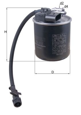 MAHLE ORIGINAL Fuel Filter with filter heating KL 912 VW,AUDI,MERCEDES-BENZ,Golf IV Schrägheck (1J1),Golf V Schrägheck (1K1),POLO (9N_)