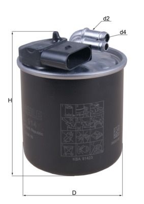 MAHLE ORIGINAL Fuel Filter with filter heating KL 914 MERCEDES-BENZ,SPRINTER 3,5-t Kasten (906),VITO Bus (W639),VIANO (W639)