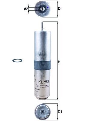 MAHLE ORIGINAL Fuel Filter BMW,MINI KL 983D 13328514121,13328515903,13328584868  13328597828,8514121,8515903,8584868,8597828,AK10X10,72405467