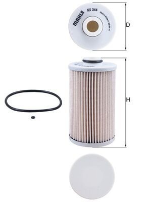 MAHLE ORIGINAL Fuel Filter Filter Insert KX 344D HONDA,CR-V III (RE),CR-V IV (RM_),ACCORD VIII (CU),CIVIC IX (FK),ACCORD VIII Kombi