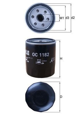 MAHLE ORIGINAL Oil filter MAZDA OC 1182 70599019,LF0514302A,LF1014302 Engine oil filter LF10143029A,LF10143029B,LF1014302A,LF1014302A9B,LF8J14302
