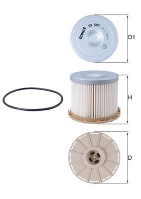 MAHLE ORIGINAL Fuel Filter Filter Insert KX 505D ISUZU,D-Max I Pickup (TFR, TFS),D-Max I Pritsche / Fahrgestell (TFR, TFS),KB Pickup
