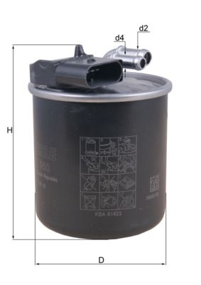MAHLE ORIGINAL Fuel Filter In-Line Filter KL 950  MERCEDES-BENZ,V-Klasse (W447),VITO Kasten (W447),VITO Tourer (W447),VITO Mixto (W447)