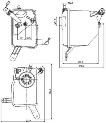 MAHLE ORIGINAL Expansion Tank BEHR without lid CRT 205 000S Coolant Expansion Tank,Coolant Reservoir BMW,5 Limousine (E60),5 Touring (E61)