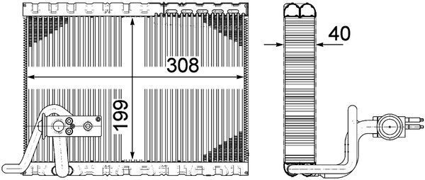 MAHLE ORIGINAL Evaporator PEUGEOT,CITROËN,DS AE 124 000P 648096,648097,6480K9 AC Evaporator,Evaporator, air conditioning 6480K9,648096,648097,6480K9