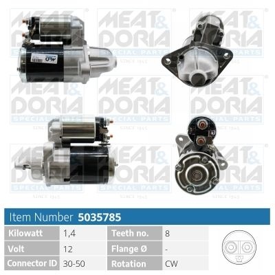 Meat & Doria Startmotor Startmotor Suzuki 5035785 Storlek 2