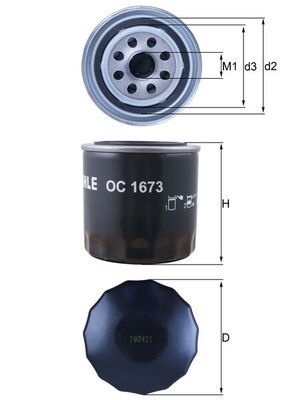 MAHLE ORIGINAL Oil filter HYUNDAI,KIA,HONDA OC 1673 2630035504,2630035505,04154PR3E00 Engine oil filter 15400611003,15400679023,15400PC6003,0RF0323802