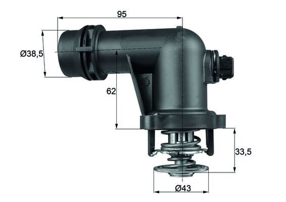MAHLE ORIGINAL Engine thermostat BEHR Opening Temperature: 105°C TM 15 105 Thermostat, coolant,Thermostat BMW,3 Limousine (E46),5 Limousine (E60)