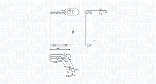 Magneti Marelli Varmare Radiator Innervarme Volkswagen Br447 Storlek 2