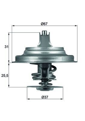 MAHLE ORIGINAL Engine thermostat VW,AUDI,SKODA TX 25 87D 035121113A,035121113B,067121113 069121113,069121113A,069121113S1,35121113B,6712111113,272246