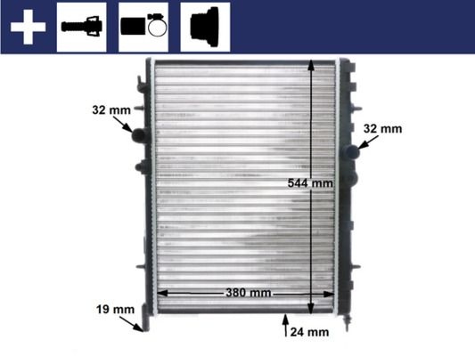 MAHLE ORIGINAL Engine radiator PEUGEOT,CITROËN CR 515 000S 0133E9,132322,133007 Radiator, engine cooling,Radiator,Engine cooler 133038,133040,133053