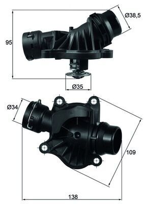 MAHLE ORIGINAL Engine thermostat BEHR Opening Temperature: 88°C TI 234 88 Thermostat, coolant,Thermostat BMW,3 Touring (E91),3 Limousine (E90)