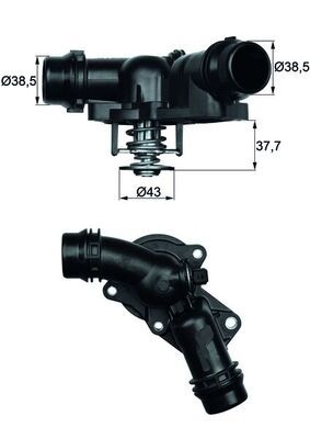 MAHLE ORIGINAL Engine thermostat BEHR Opening Temperature: 97°C TM 13 97 Thermostat, coolant,Thermostat BMW,3 Limousine (E46),5 Limousine (E60)