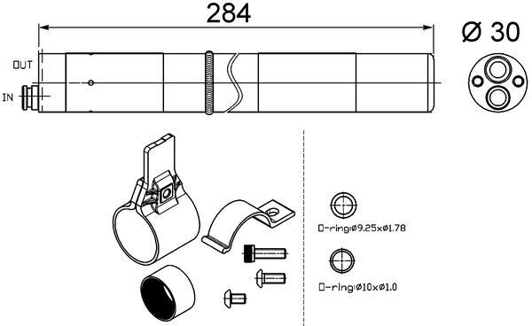 MAHLE ORIGINAL Receiver Drier AUDI AD 251 000S 8K0298403,8K0298403B,8K0298403 AC Dryer,Air Conditioning Dryer,Dryer, air conditioning 8K0298403B
