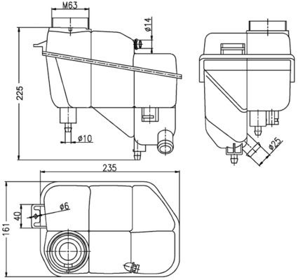 MAHLE ORIGINAL Expansion Tank BEHR without lid CRT 202 000S Coolant Expansion Tank,Coolant Reservoir MERCEDES-BENZ,E-Klasse Limousine (W211)