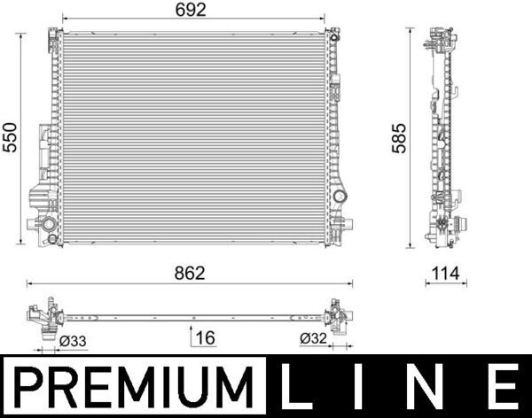 Radiator, Engine Cooling BEHR *** PREMIUM LINE ***