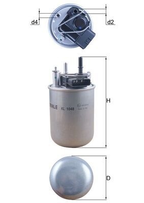 MAHLE ORIGINAL Fuel Filter In-Line Filter KL 1048  NISSAN,JUKE (F15),PULSAR Schrägheck (C13)