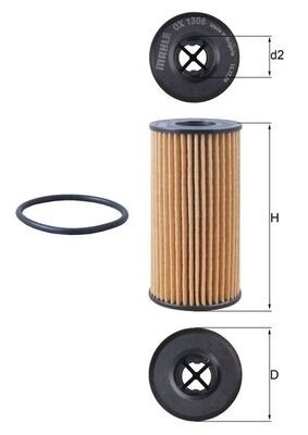 MAHLE ORIGINAL Oil filter MERCEDES-BENZ,RENAULT,FIAT OX 1308D 152092567R,6000640167,6081840100 Engine oil filter A6081840100,1520800Q2A,1520900Q0J
