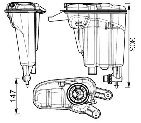 MAHLE ORIGINAL Expansion Tank AUDI CRT 95 000S 8K0121403AC,8K0121403G,8K0121403H 8K0121403Q,8K0121403T,8K0121403AC,8K0121403Q,8K0121403T,8K0121403AC