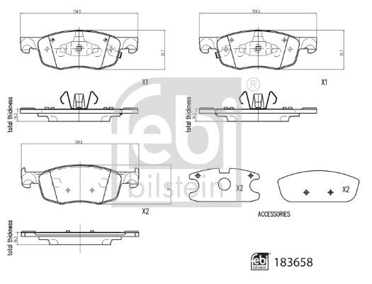 Brake Pad Set 183658 FEBI